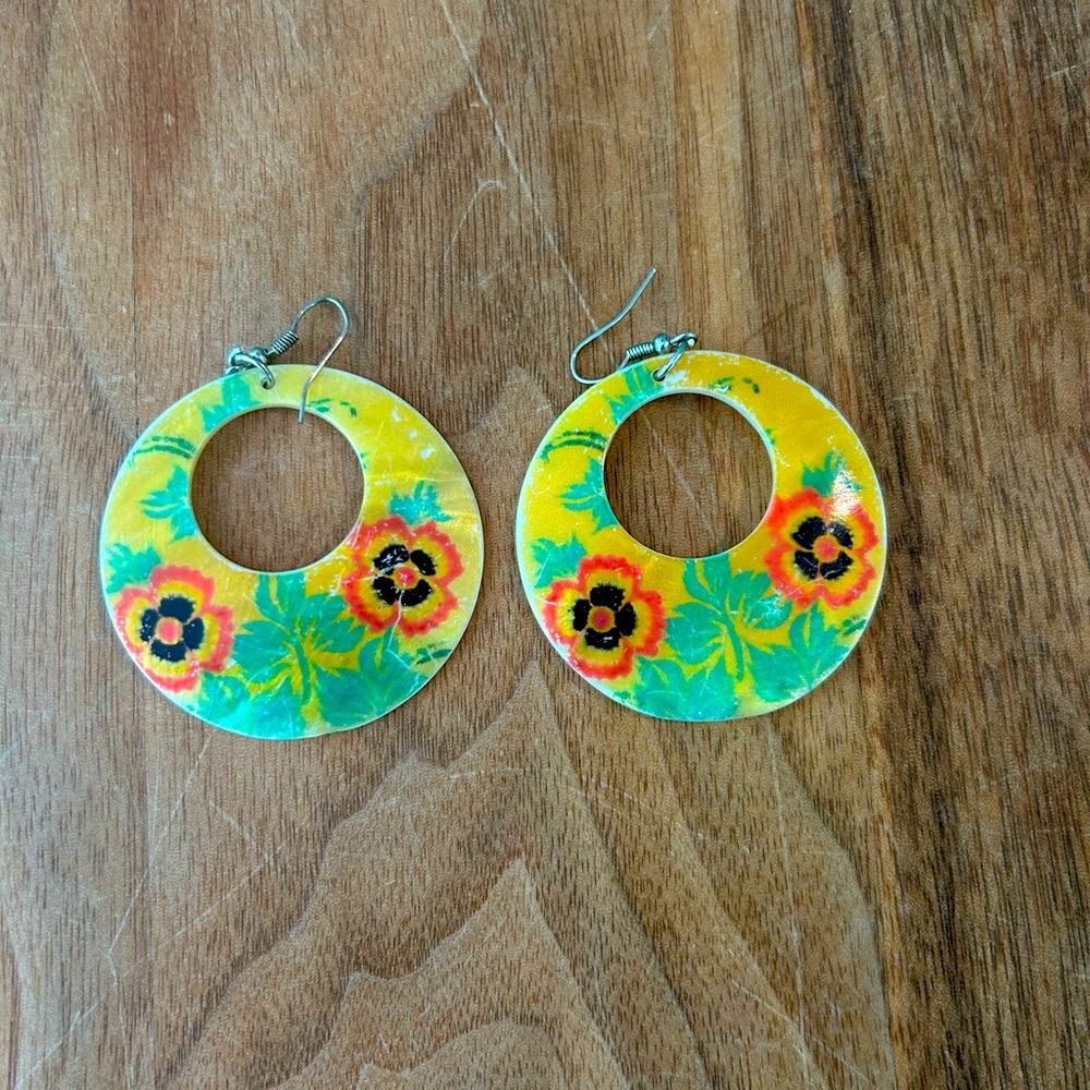 Painted Seashell earrings